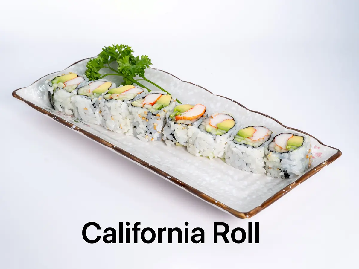 California Roll at Nara Revolving Sushi Bar, Japanese Retaurant in United States