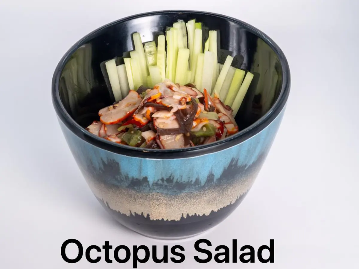 Octopus Salad at Nara Revolving Sushi Bar, Japanese Retaurant in United States