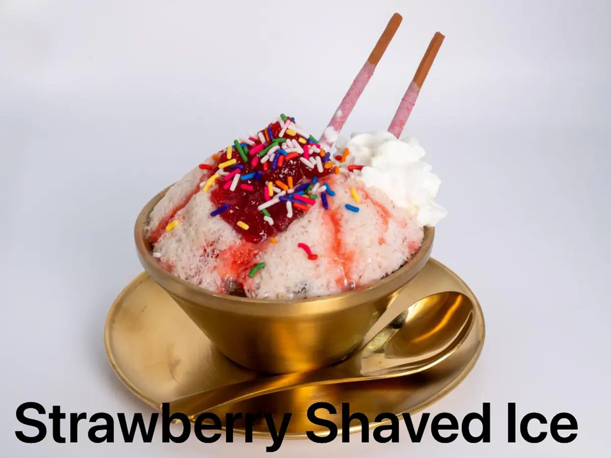 Strawberry Shaved Ice at Nara Revolving Sushi Bar, Japanese Retaurant in United States